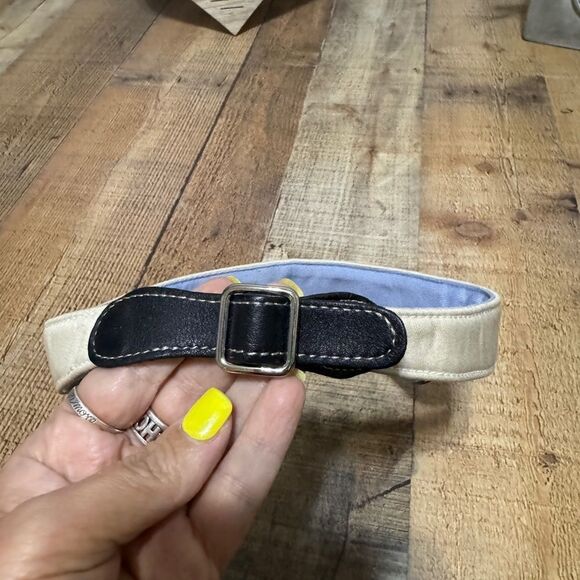 Coach Tan Unisex Tan Khaki Visor S Black Leather Strap Back Golf Beach Rare! - Picture 5 of 10